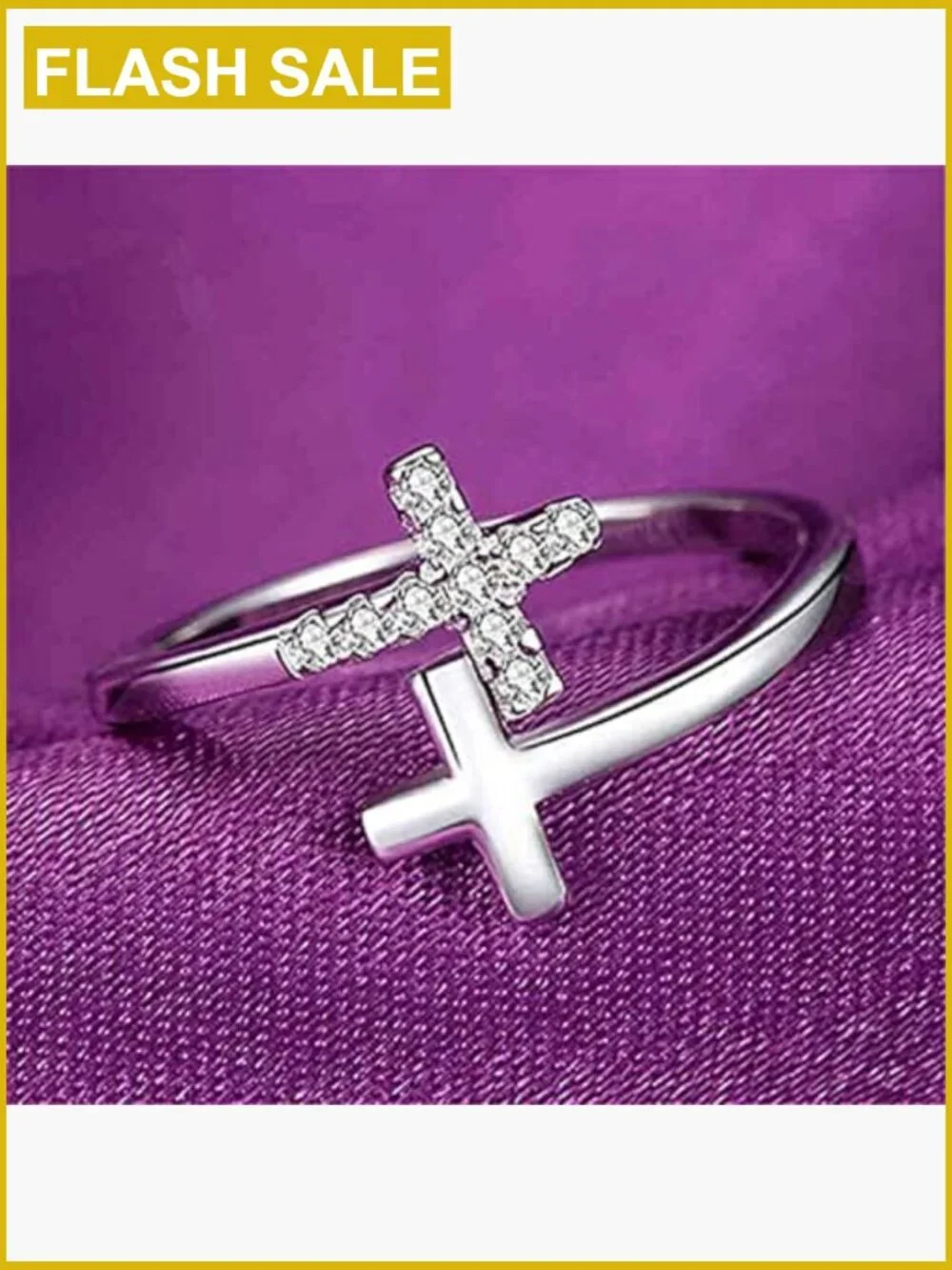 Dainty Cross Ring 925 Sterling Silver Faith Jewelry Statement Ring